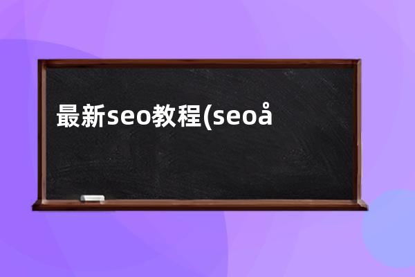 最新seo教程(seo完整教程视频教程)