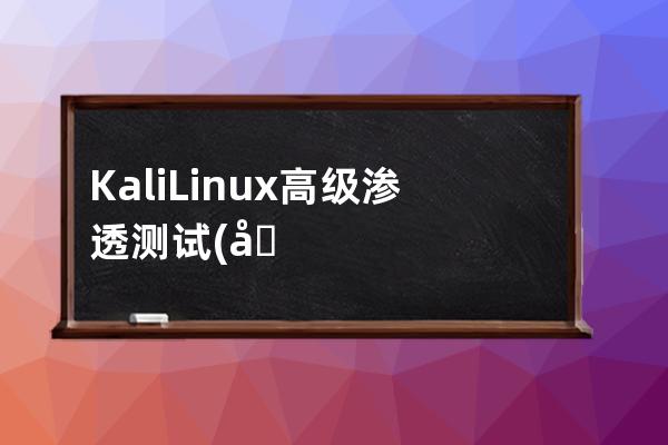 Kali Linux高级渗透测试(原书第2版) 中文pdf高清版[60MB]
