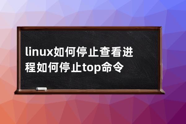 linux如何停止查看进程 如何停止top命令