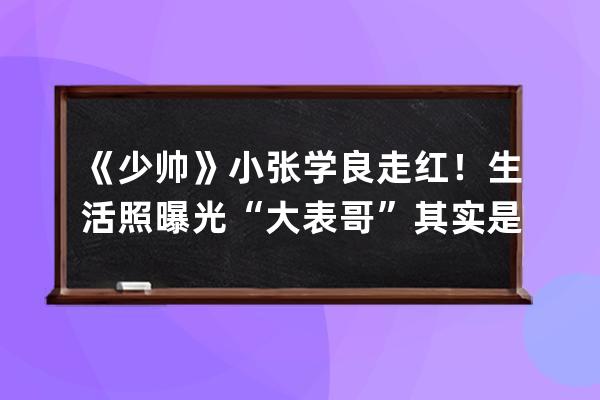 《少帅》小张学良走红！生活照曝光 “大表哥”其实是他亲爸_少帅张学良小时 