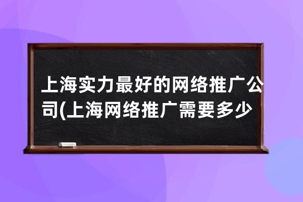 上海实力最好的网络推广公司(上海网络推广需要多少钱)