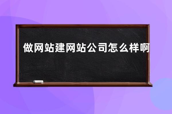 做网站建网站公司怎么样啊