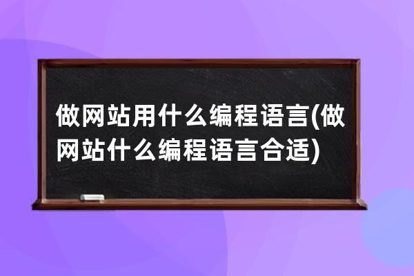 做网站用什么编程语言(做网站什么编程语言合适)