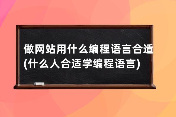 做网站用什么编程语言合适(什么人合适学编程语言)