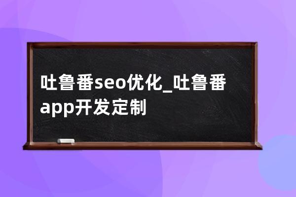 吐鲁番seo优化_吐鲁番app开发定制