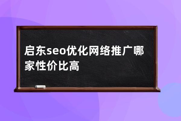 启东seo优化网络推广哪家性价比高