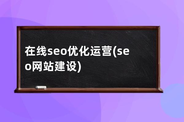 在线seo优化运营(seo网站建设)