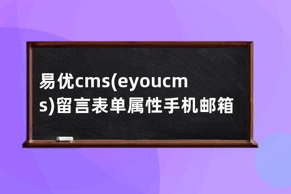 易优cms(eyoucms)留言表单属性手机邮箱格式验证