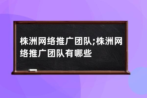 株洲网络推广团队;株洲网络推广团队有哪些