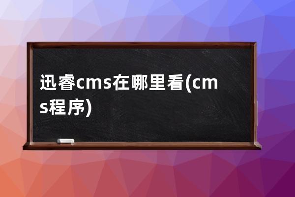 迅睿cms在哪里看(cms程序)