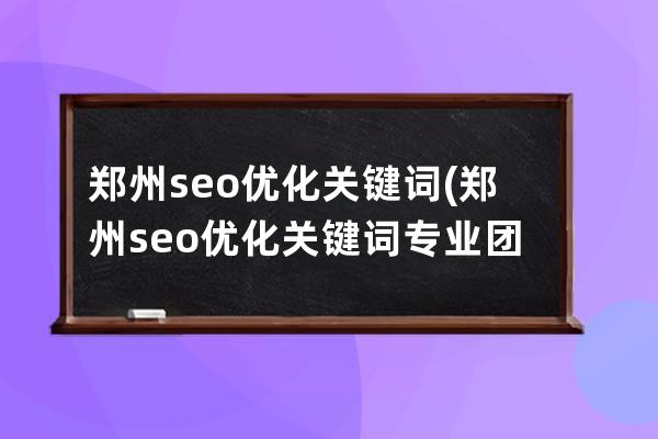 郑州seo优化关键词(郑州seo优化关键词专业团队)