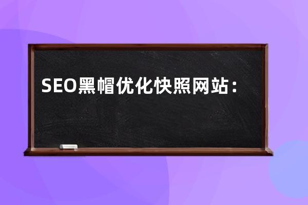 SEO黑帽优化快照网站：窥探黑帽SEO的秘密