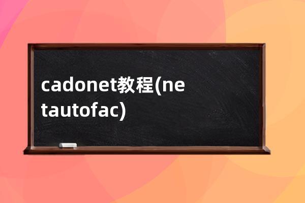 c ado.net教程(.net autofac)