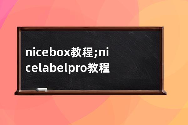 nicebox 教程;nicelabelpro教程