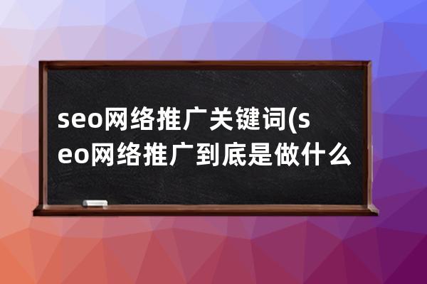 seo网络推广关键词(seo网络推广到底是做什么的)