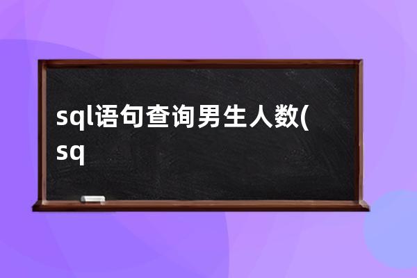 sql语句查询男生人数(sql语句计算总和)